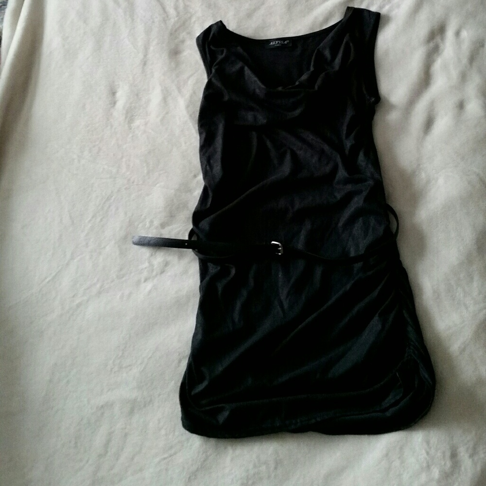 Black micro suede tunic